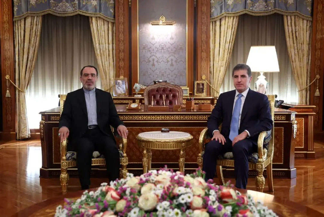 دیدار و استقبال نیچیروان بارزانی از سرکنسول جدید ایران در اربیل